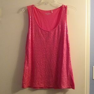 Orange Sequin tank top
